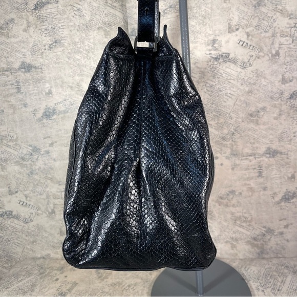 Halston Heritage Lizard Embossed Leather Satchel - Picture 5 of 14